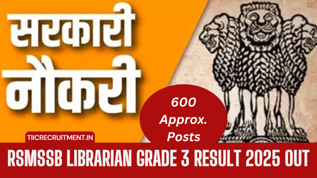 RSMSSB Librarian Grade 3 Result