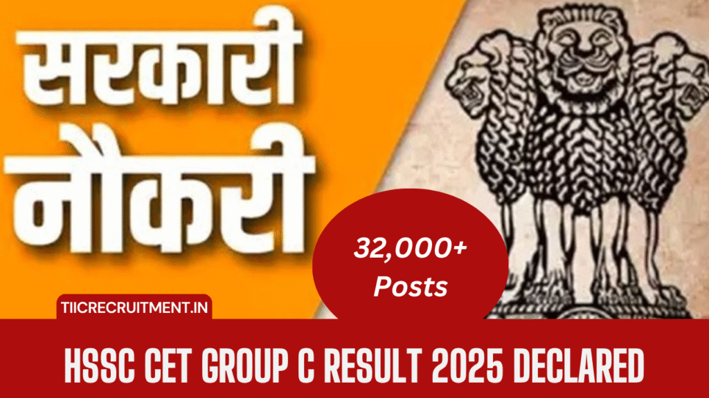 HSSC CET Group C Result 2025 Declared